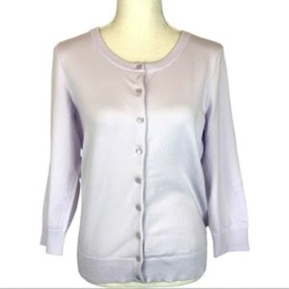 Talbots White 3/4 Sleeve Cardigan